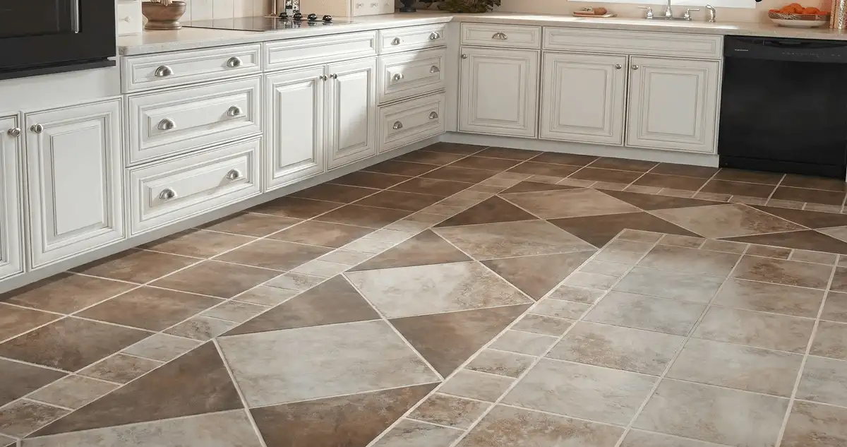 Kitchen with white cabinets and a professionally installed tile floor in Memphis, TN